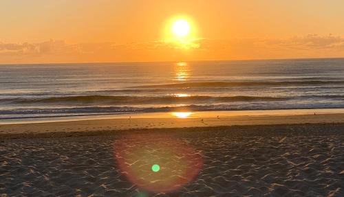 Sunset over beach
