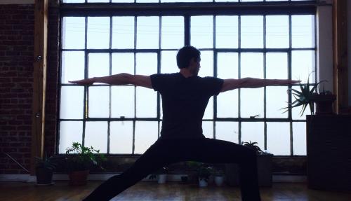 Person performing yoga