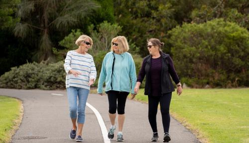 Group of friends walking